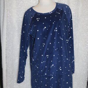 Sonoma nightgown around knee length size medium navy blue W/stars